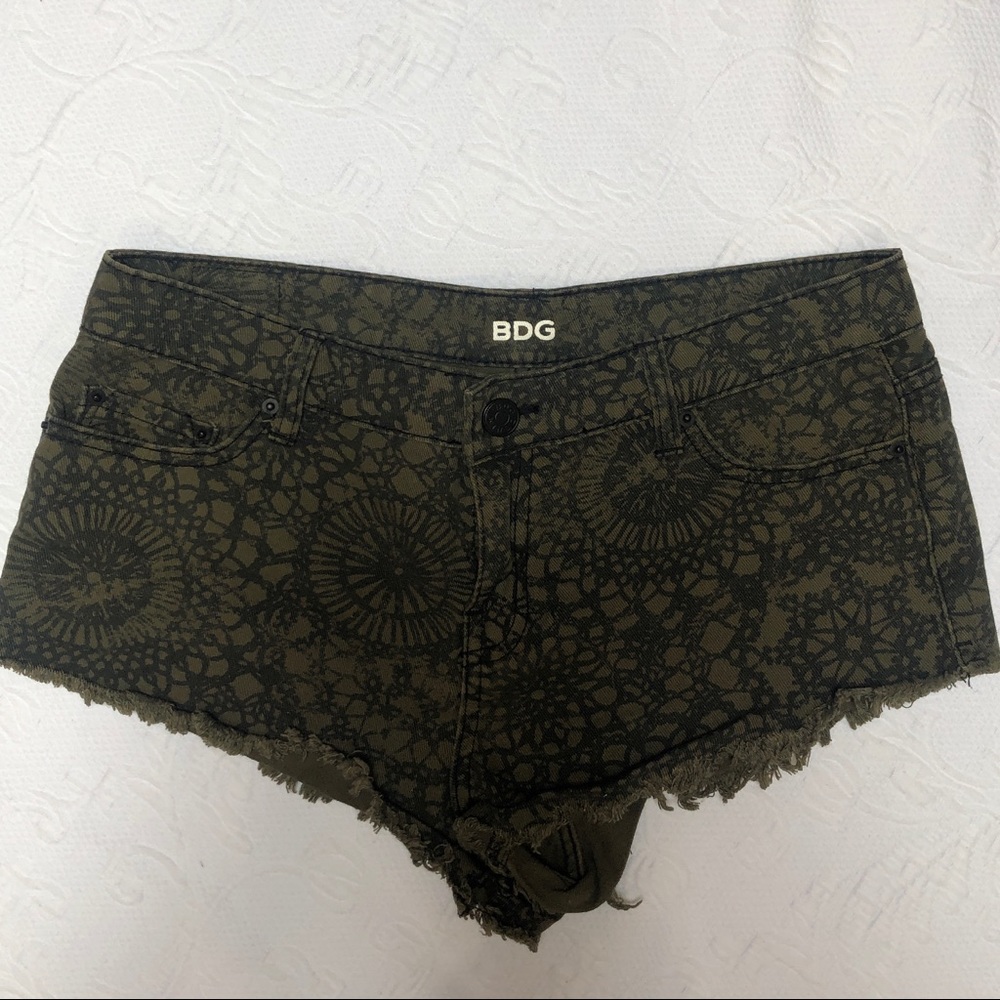 BDG Green Denim Shorts